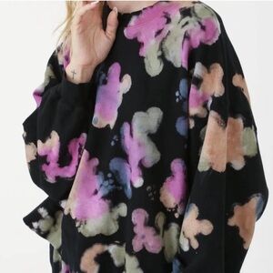 Electric & Rose Tie Dye Neil High-Low Sweatshirt Boho Earthy Pastels Watercolor